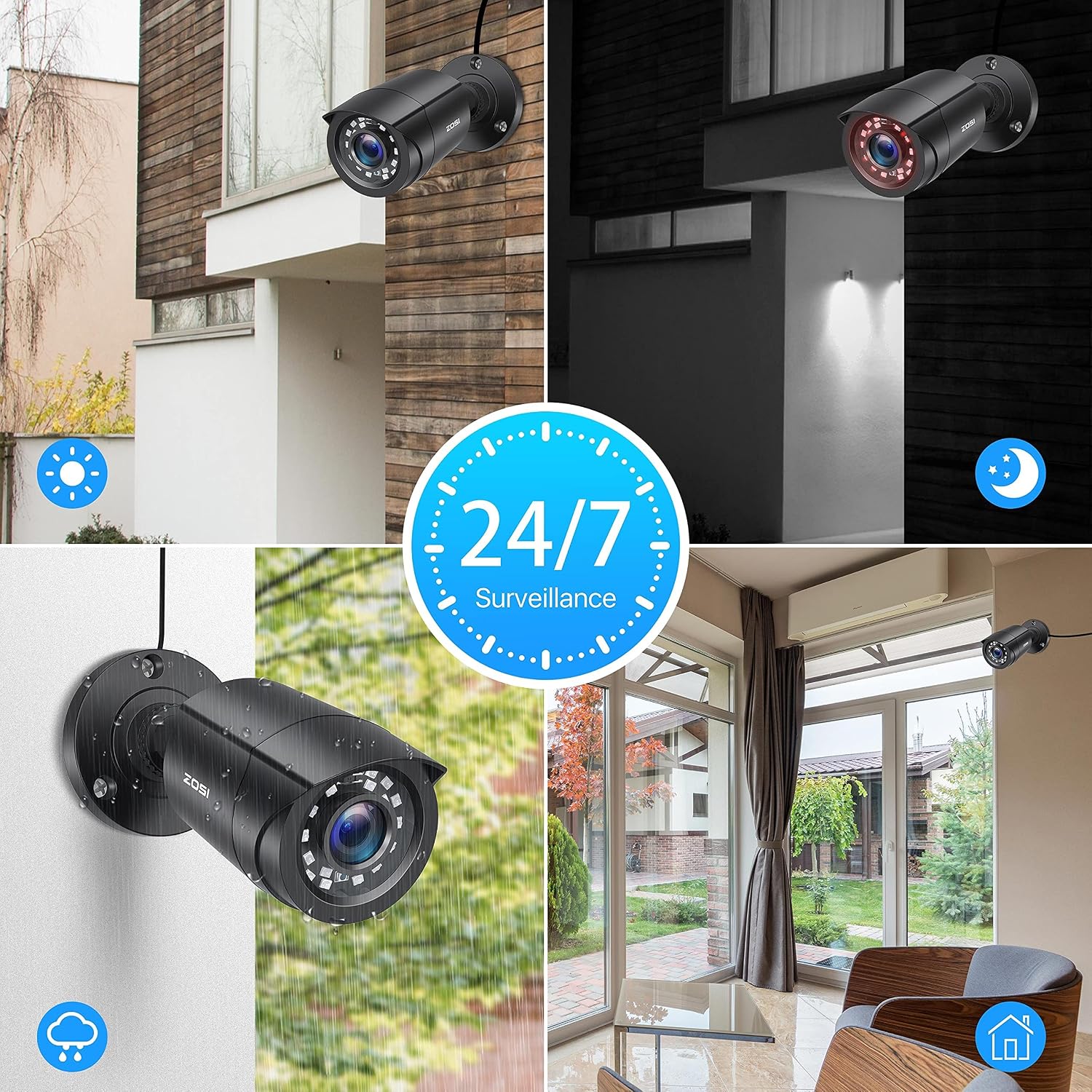 Thumbnail 5 de ZOSI 1080P 2-Pack TVI Bullet Cameras 2.0MP