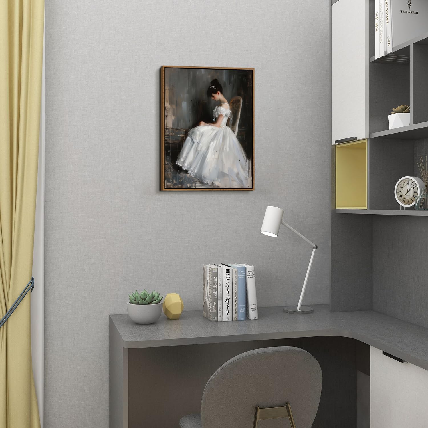 Thumbnail 3 de AREBOLO Vintage Gothic Wall Art Framed French Lady Portrait Canvas Prints (12x16 inch)