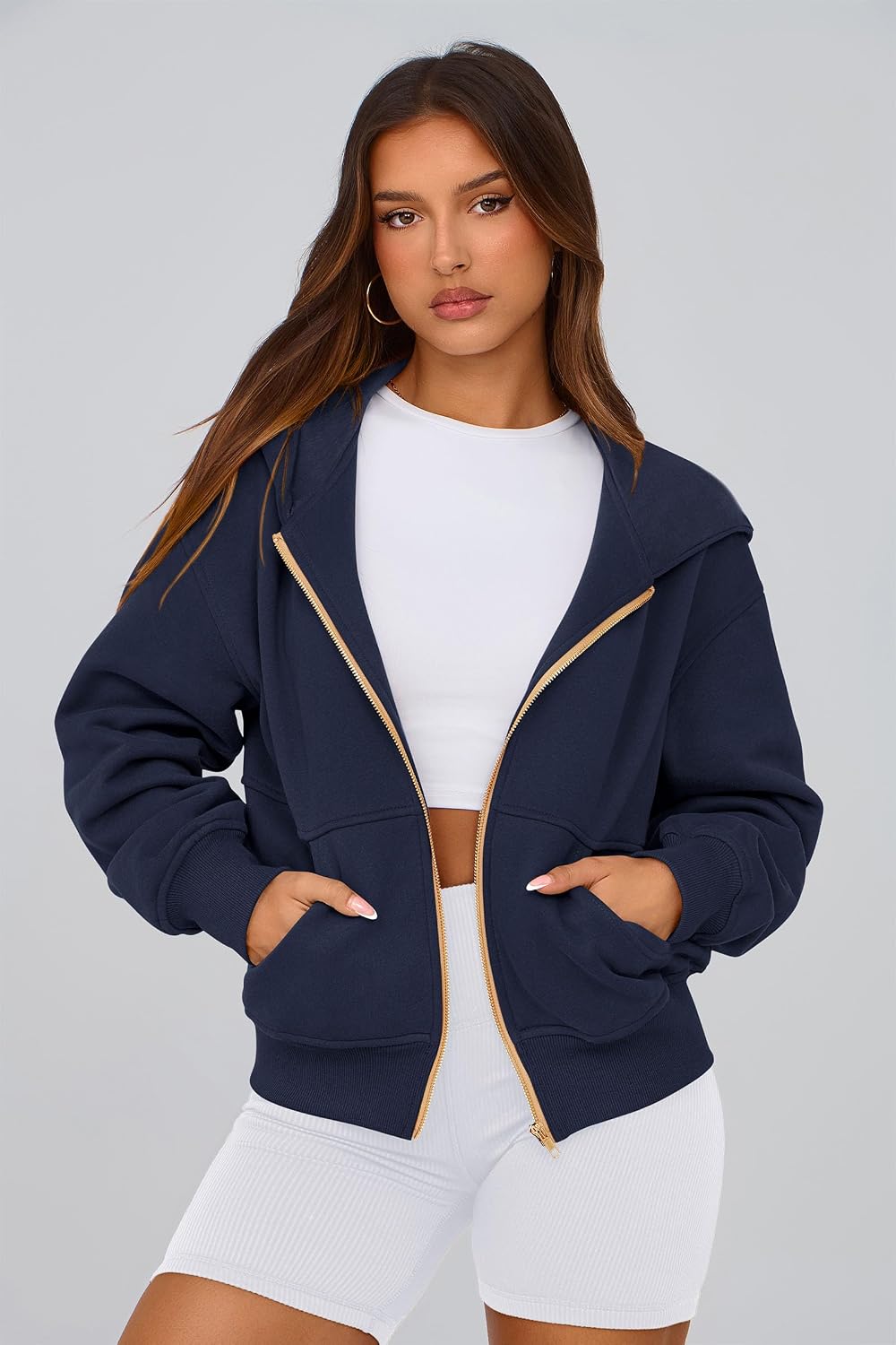 Thumbnail 4 de PRETTYGARDEN Zip Up Hoodie for Women