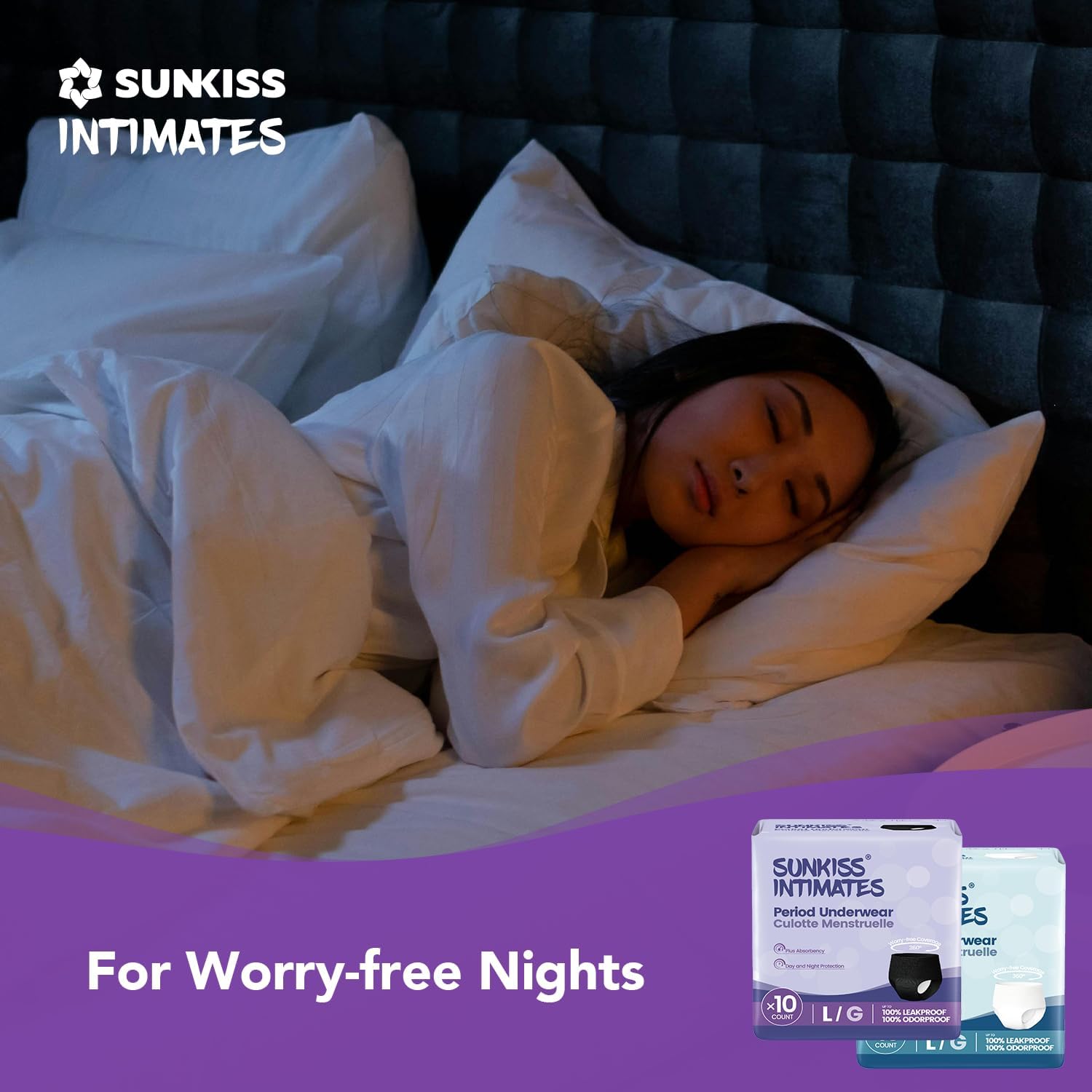 Thumbnail 6 de SUNKISS INTIMATES Disposable Period Pants for Women – Heavy Flow, Unscented, Black, XL (10 Count)
