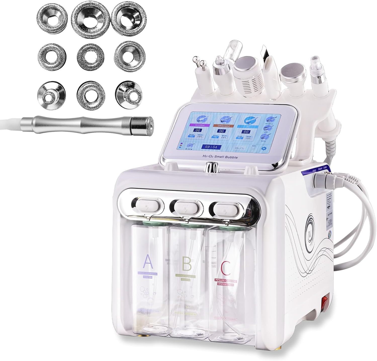 Detalle de 7 in 1 Hydrogen Oxygen Facial Beauty Machine – Pro-Home Microdermabrasion and Skin Care