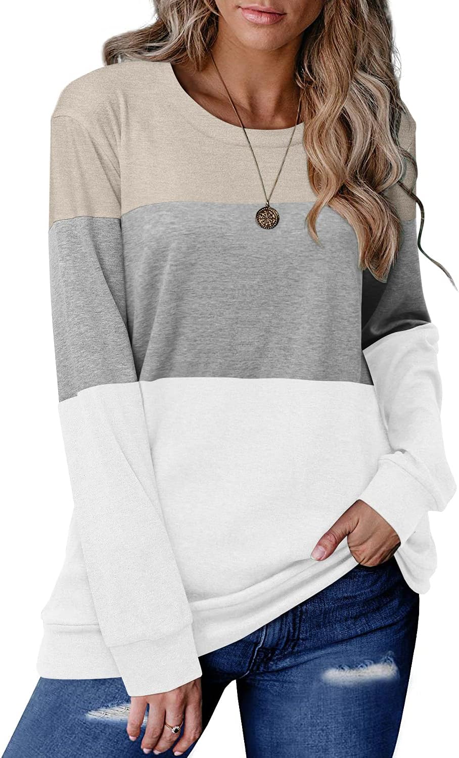 Thumbnail 6 de CRAZY GRID Women's Long-Sleeve Sweatshirt, 35% Cotton