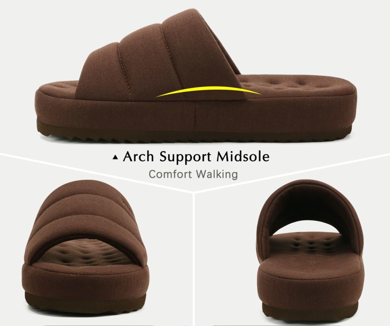 Thumbnail 5 de KuaiLu Men's Slippers: Quilted Cotton-Blend Memory Foam Slippers for Indoor & Outdoor Use