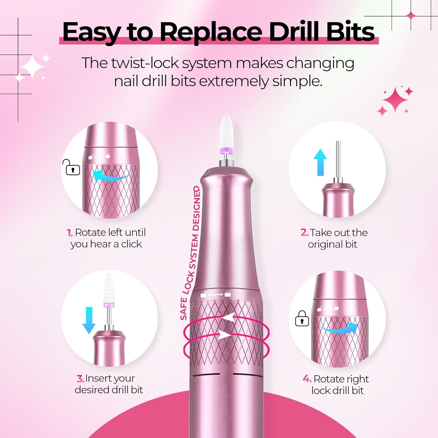 Detalle 1 de JOSGLOI 40000RPM Nail Drill Kit