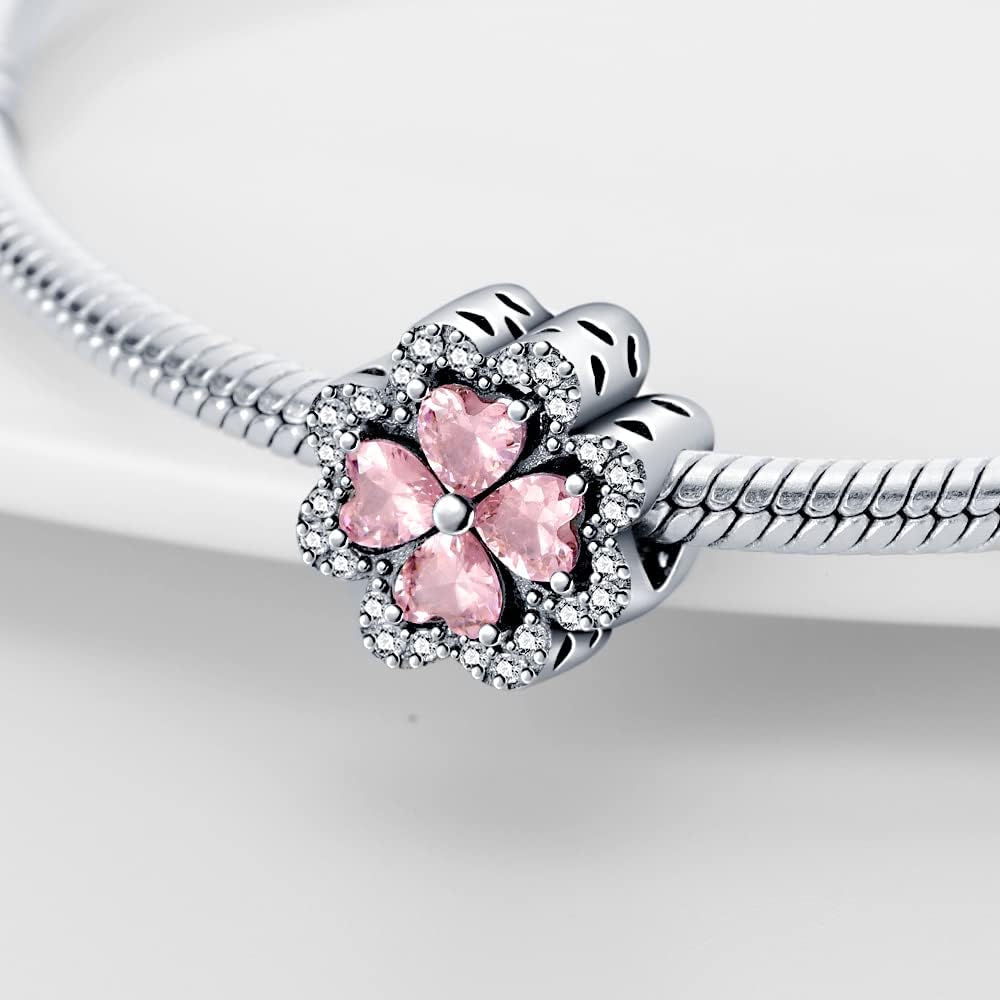 Detalle 2 de KUNSIR Charm Anhänger Damen aus 925 Sterling Silber mit Zirkonia – für europäische Armband- und Ketten-Charmes