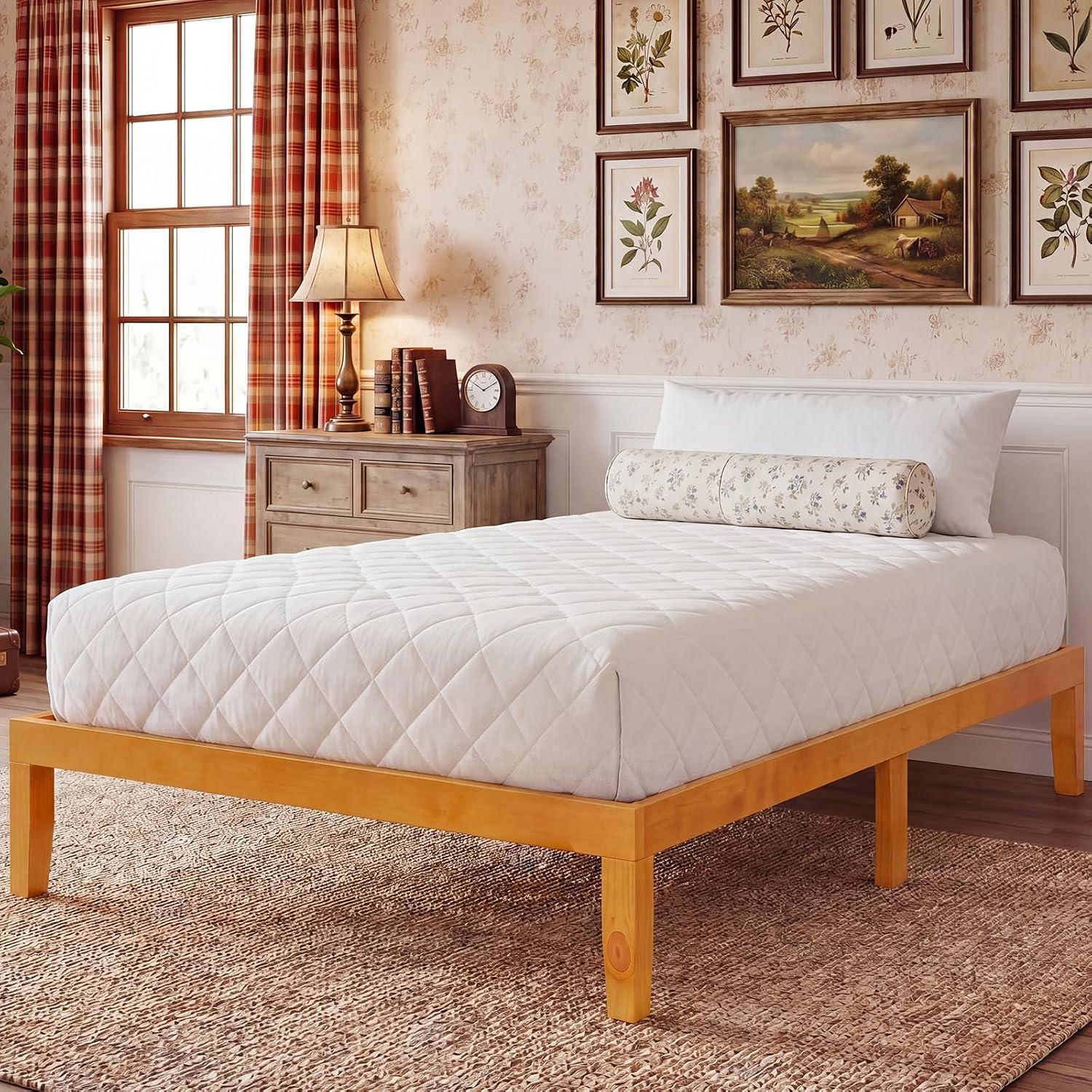 Detalle 2 de Sweetcrispy Twin Bed Frame, Natural Pine