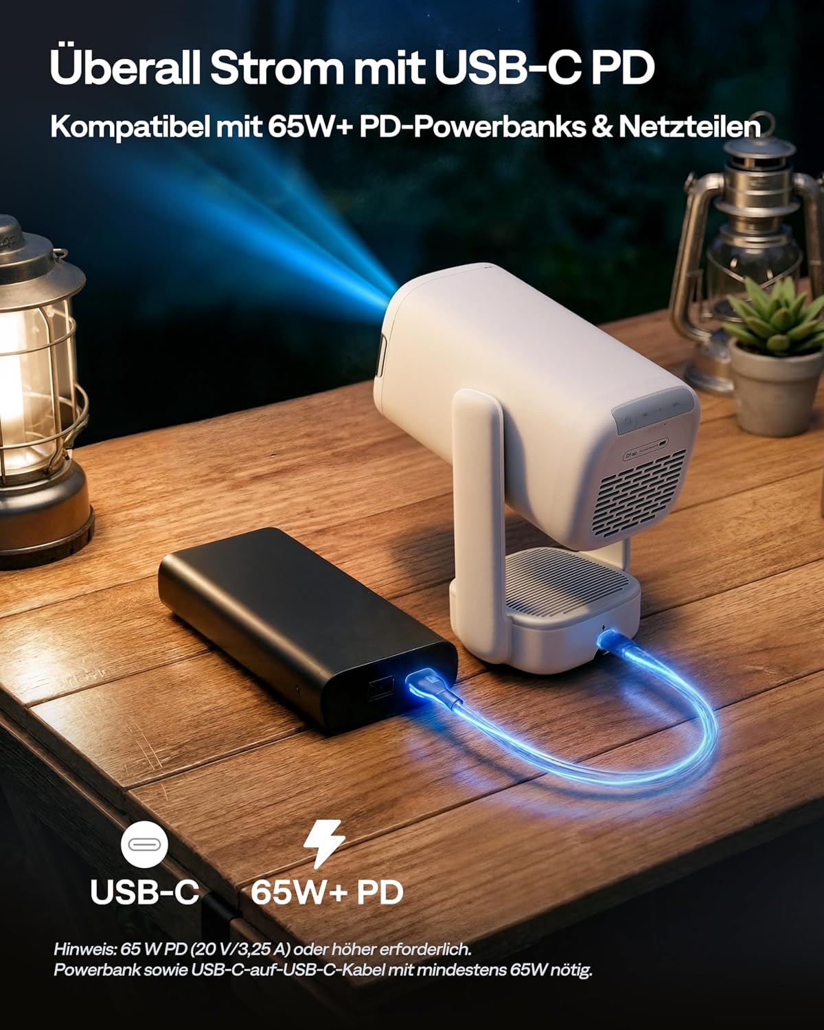 Thumbnail 2 de Aurzen D1 air Smart Beamer mit Netflix, 1080P & HDR10, 16W Dolby Audio, 180° drehbar