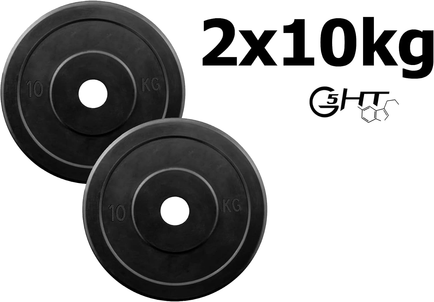 Detalle 2 de G5 HT SPORT gumowane talerze żeliwne 2 × 10 kg, otwór 25 mm