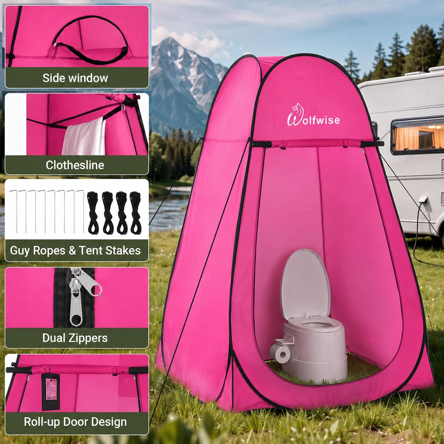 Detalle de WolfWise Pop-Up Privacy Tent