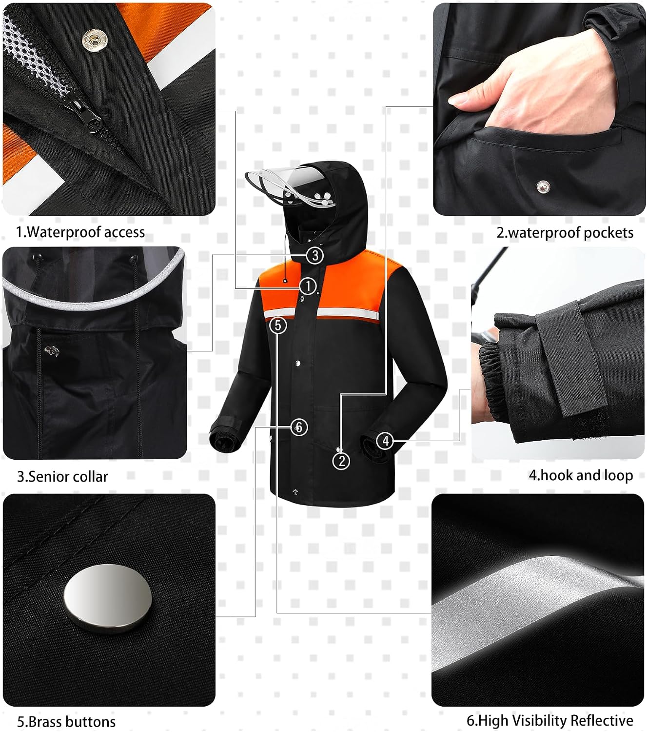 Detalle de iCreek Rain Suit Waterproof Jacket and Pants Hi Vis Raincoat