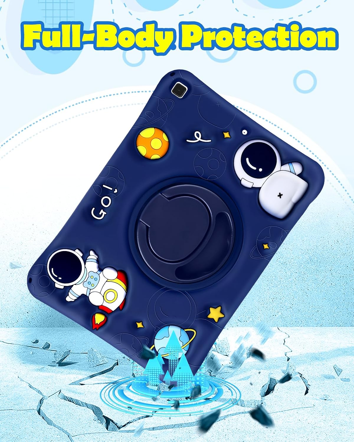 Thumbnail 5 de SurgeCraft 10.4” Galaxy Tab S6 Lite Case with Shoulder Strap, 360° Rotating Stand and Cute Astronaut Pattern