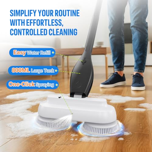 Thumbnail 2 de LifeBasis 2-in-1 Electric Spin Mop & Scrubber with 800ml Tank — Versatile Cleaning for All Floors