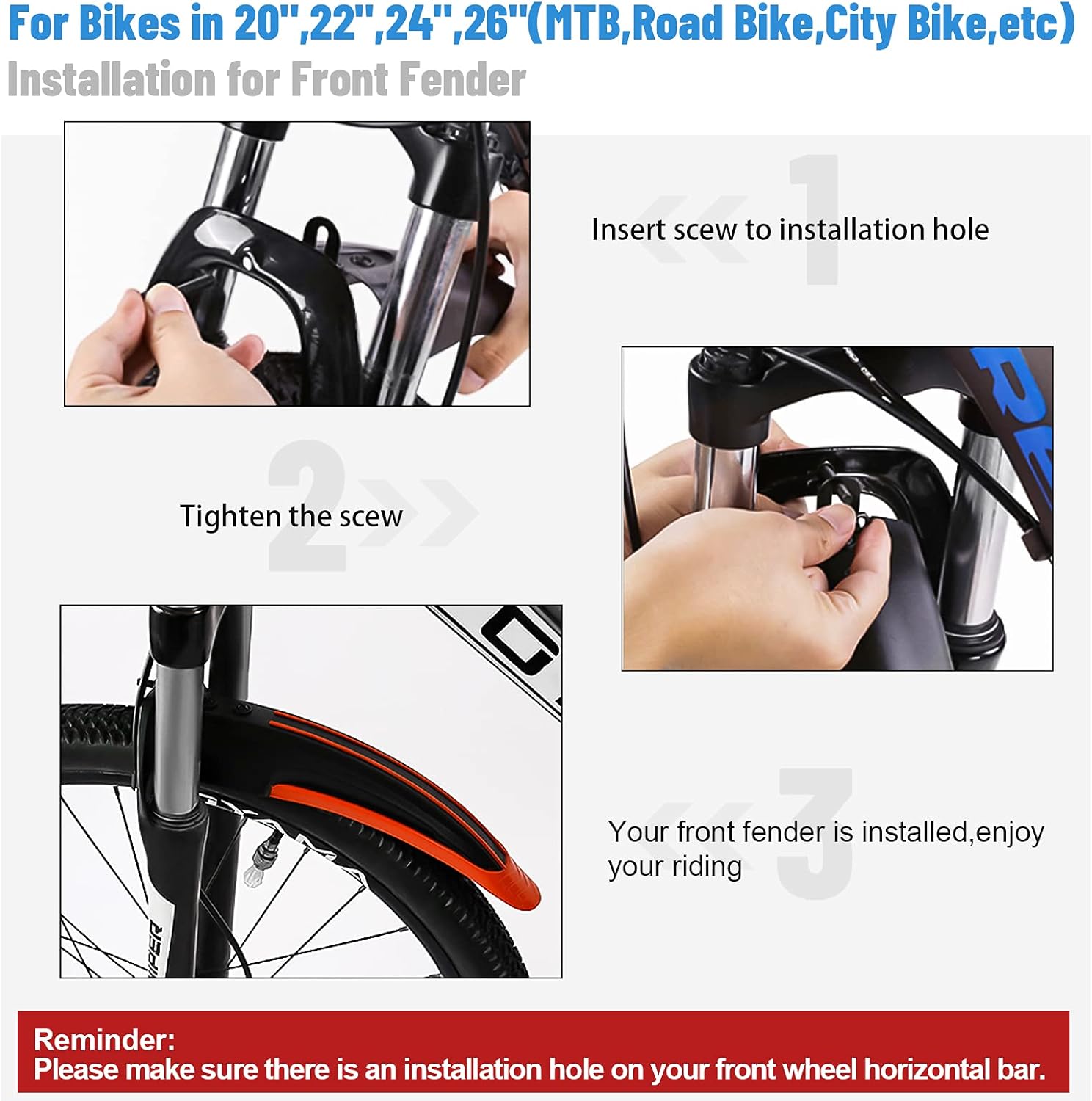Thumbnail 3 de ioutdoor Fahrrad-Schutzbleche Set (vorne/hinten) mit DIY-Reflektorband für 20–26" Räder