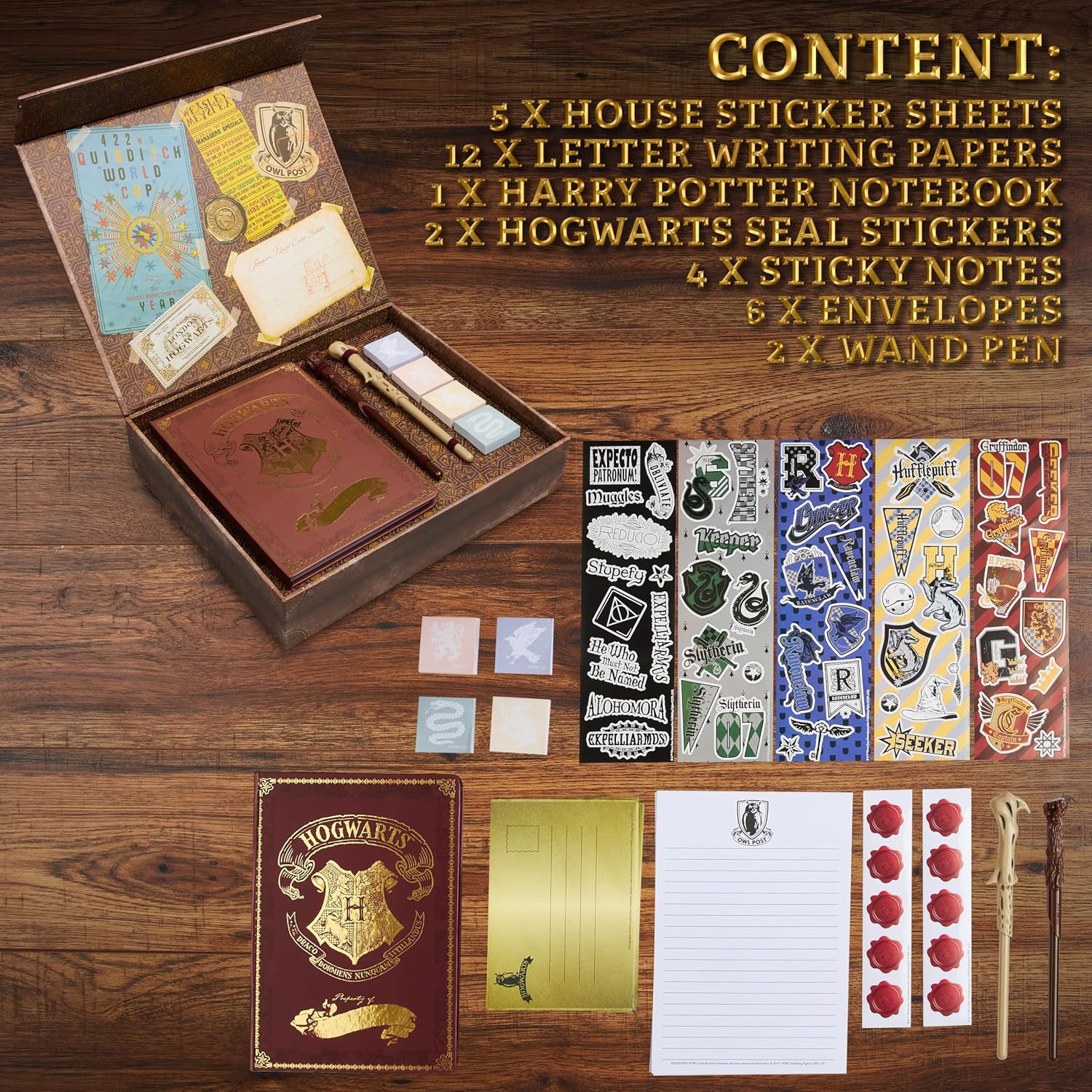 Thumbnail 5 de Harry Potter Stationery Set with Wand Pens, Notebook, Stickers, and Keepsake Box