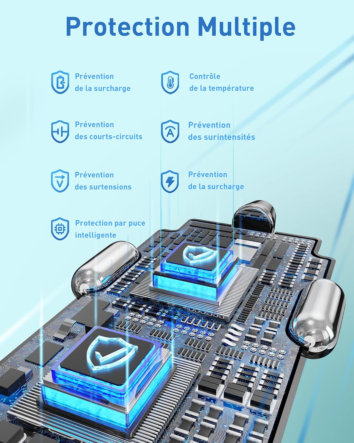 Thumbnail 6 de LUOSIKE chargeur voiture 75W USB‑C 2 ports avec câble enroulé 1,2 m et allume‑cigare 12V