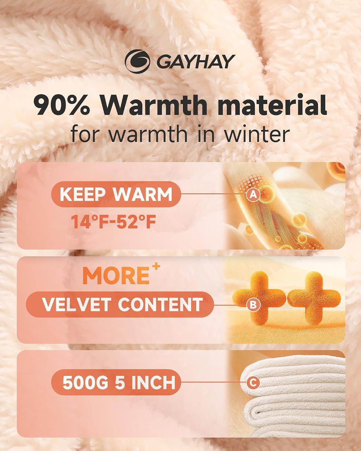 Detalle de GAYHAY Fleece-Lined Leggings for Women, High-Waisted with 4-Way Stretch