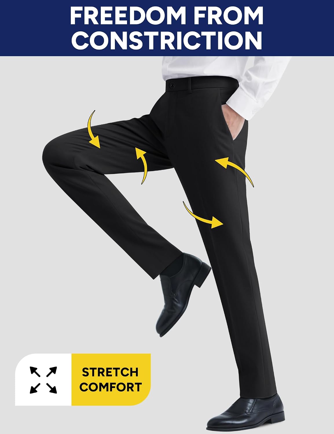Thumbnail 1 de Pacific Perfect Men's 4-Way Stretch Dress Pants with Expandable Waist
