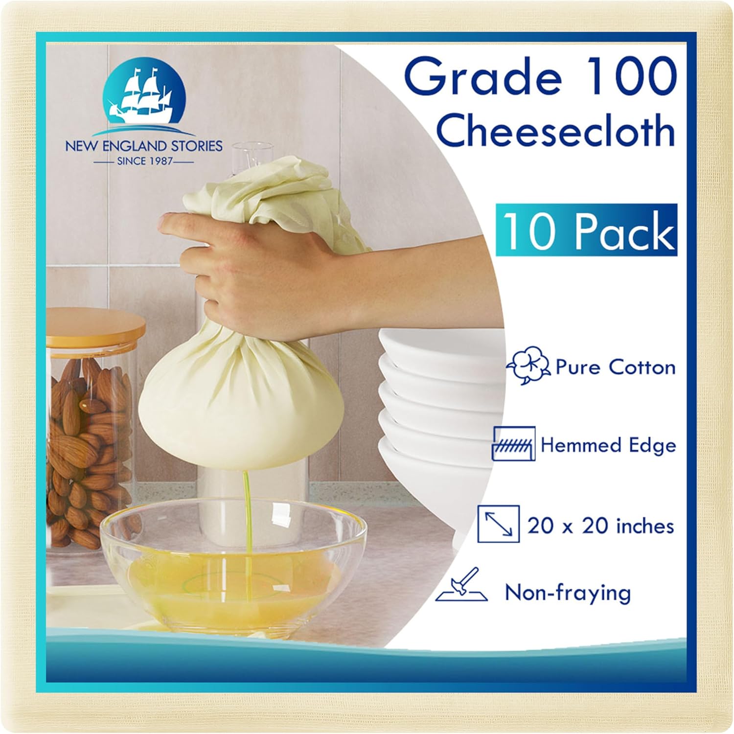 Thumbnail 6 de Reusable Cheesecloth 20x20 Inch, Grade 100 🧾
