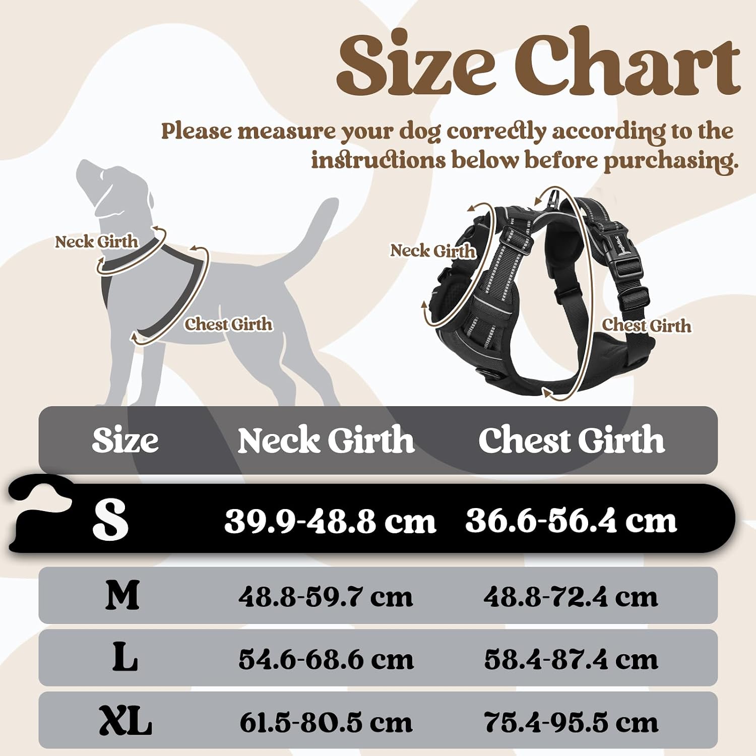 Detalle 2 de rabbitgoo Small Dog Harness with Neck Release Buckle (Black, S)