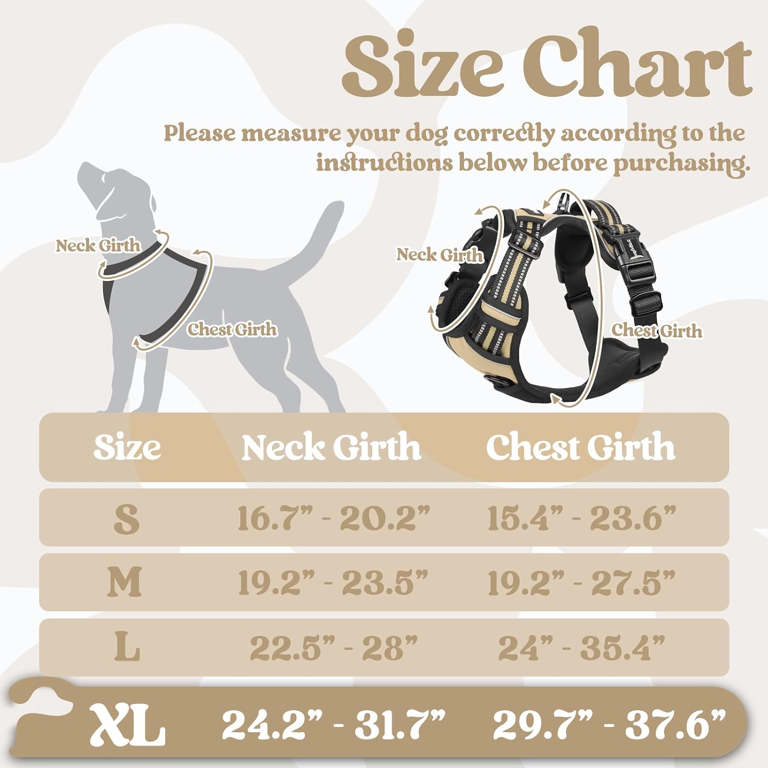 Thumbnail 1 de rabbitgoo Dog Harness for Large (XL) — No-Pull Adjustable Soft Padded Vest with 3 Buckles, Reflective Strips & Control Handle