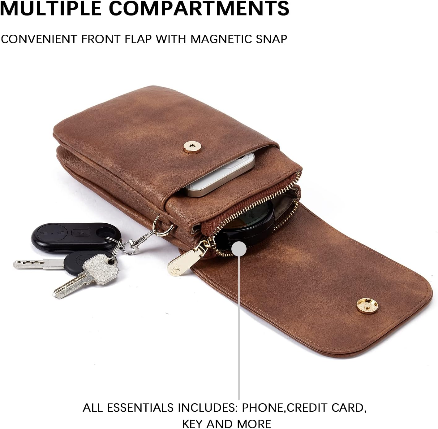 Thumbnail 4 de BOSTANTEN Small Crossbody Bag 7.1in
