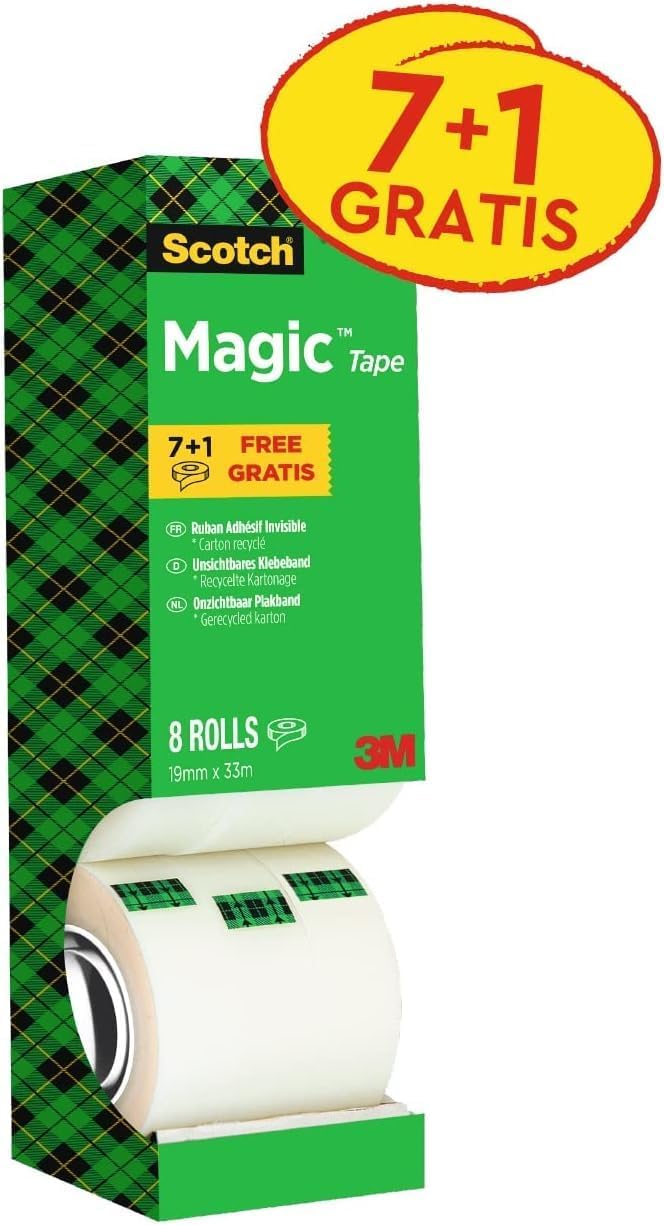 Thumbnail 1 de Scotch Magic Value Pack: 8 rotoli di nastro adesivo trasparente opaco e scrivibile (19 mm x 33 m)