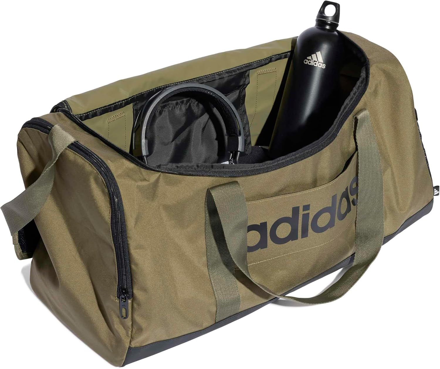 Thumbnail 5 de adidas Essentials Linear Duffel Bag unisex M (Olive strata/Black) con compartimento para calzado