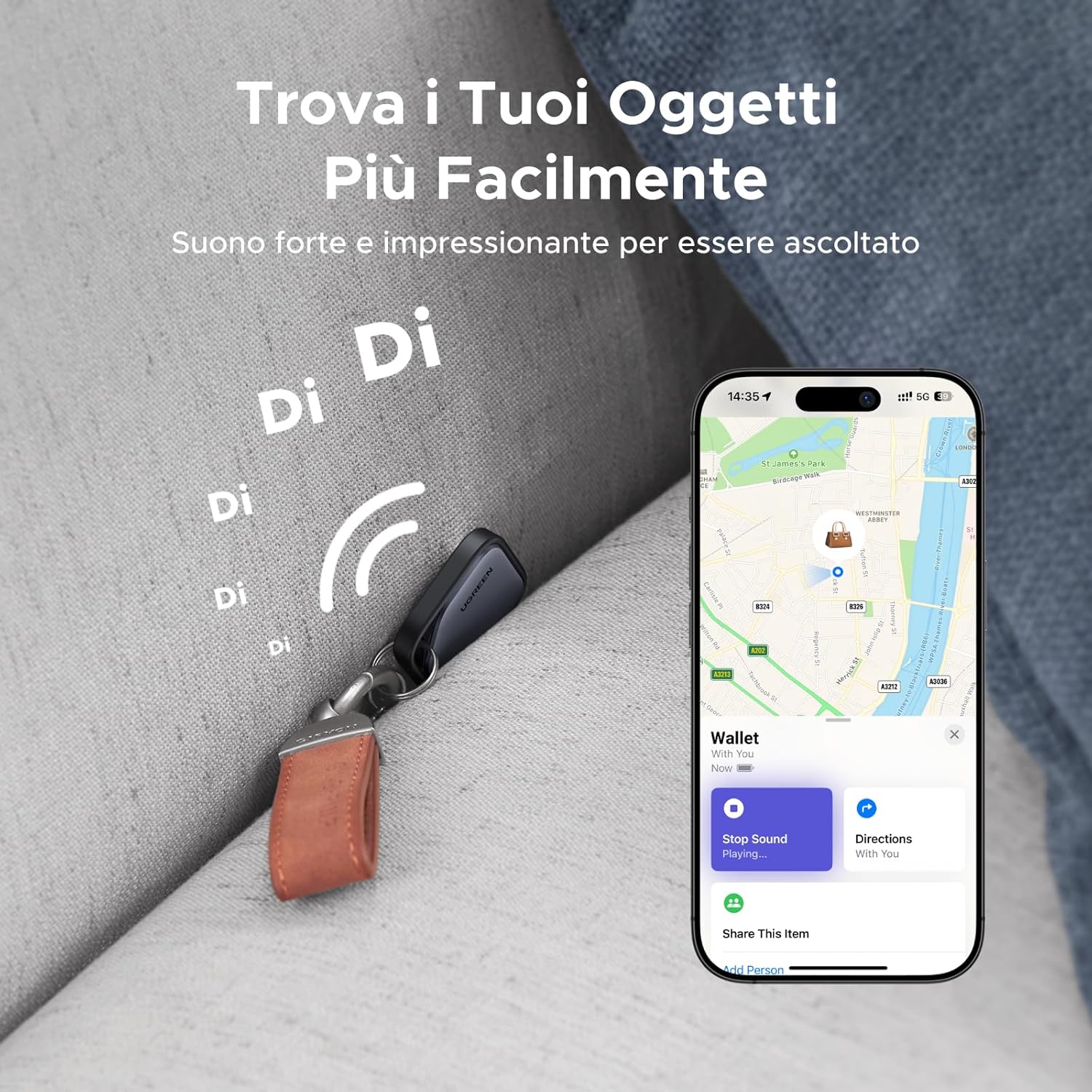 Thumbnail 3 de UGREEN FineTrack Smart Finder per SmartTag 24 mesi