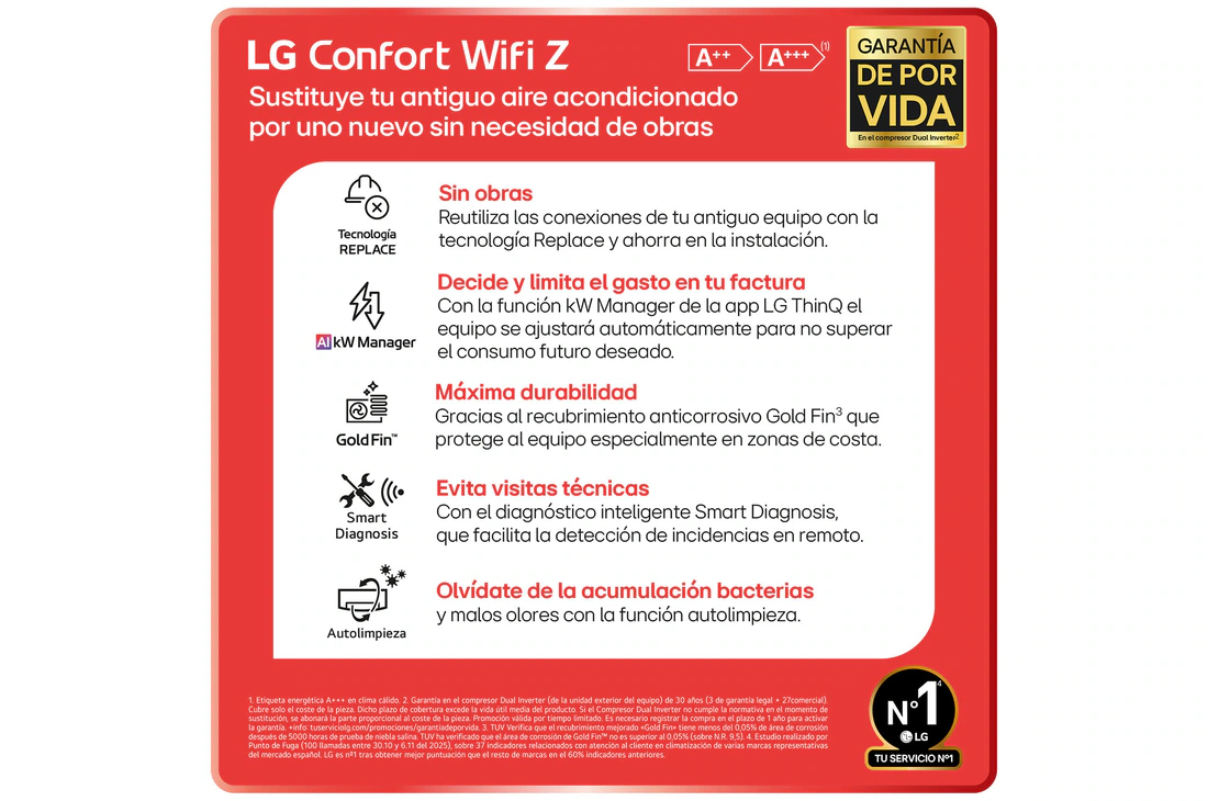Thumbnail 2 de LG CONFORT WIFI Z 18000 BTU Aire
