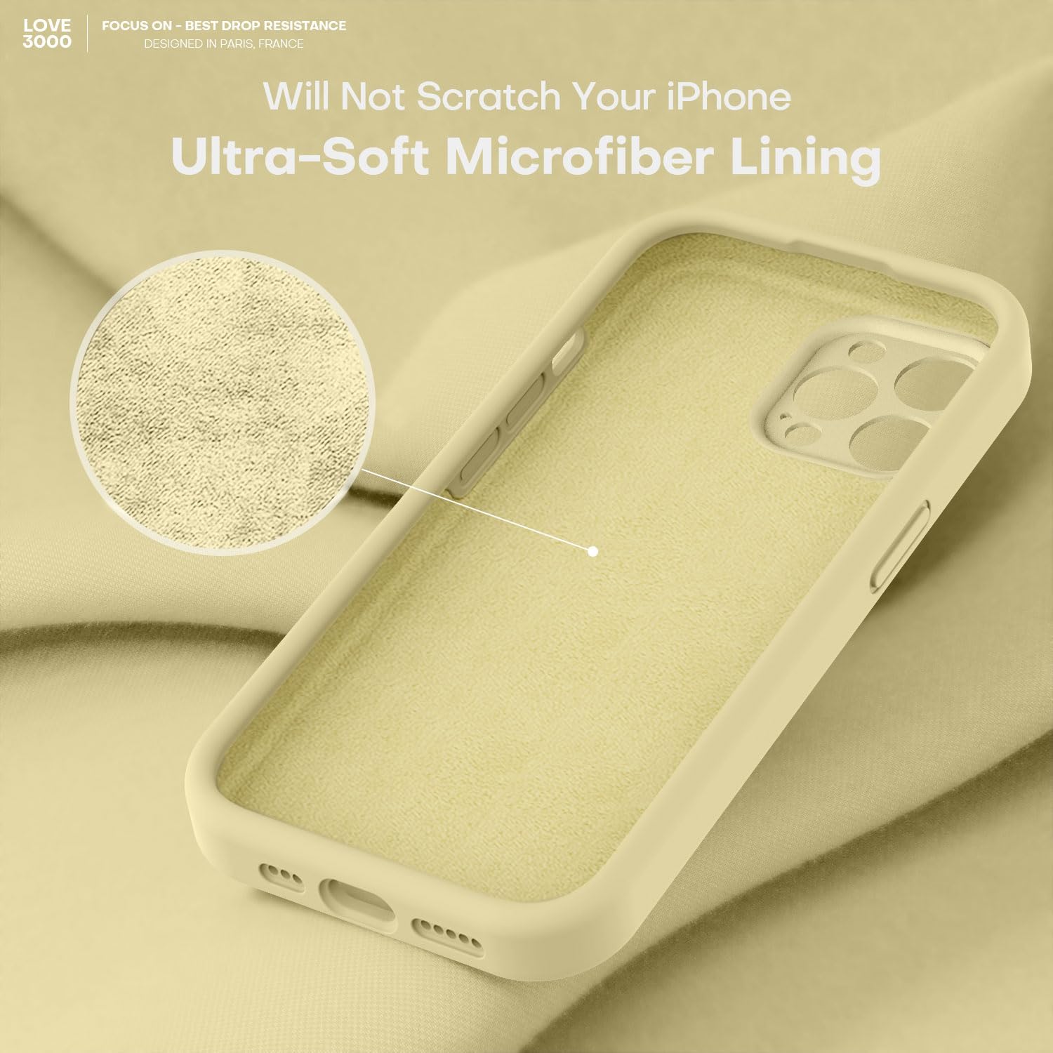 Thumbnail 4 de LOVE 3000 Designed for iPhone 14 Pro Silicone Case (6.1"), Creamy Yellow