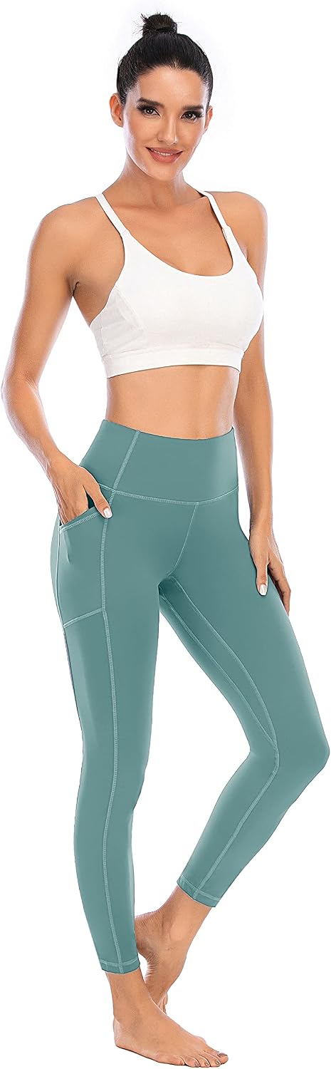 Detalle de OVRUNS high waist gym leggings for women with pockets — yoga, running & compression support