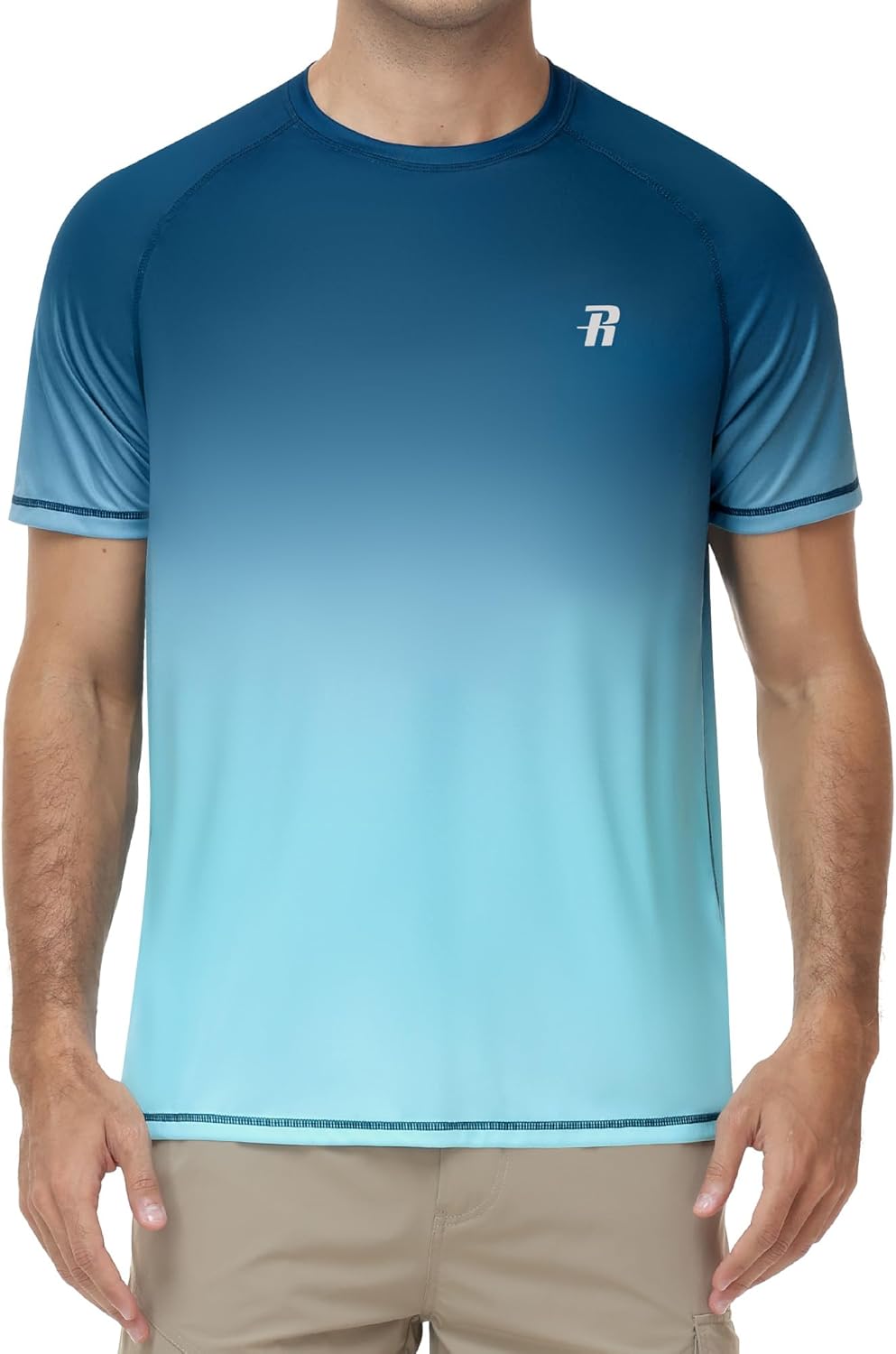 Detalle de Runhit Men’s UPF 50+ Rash Vest Short Sleeve