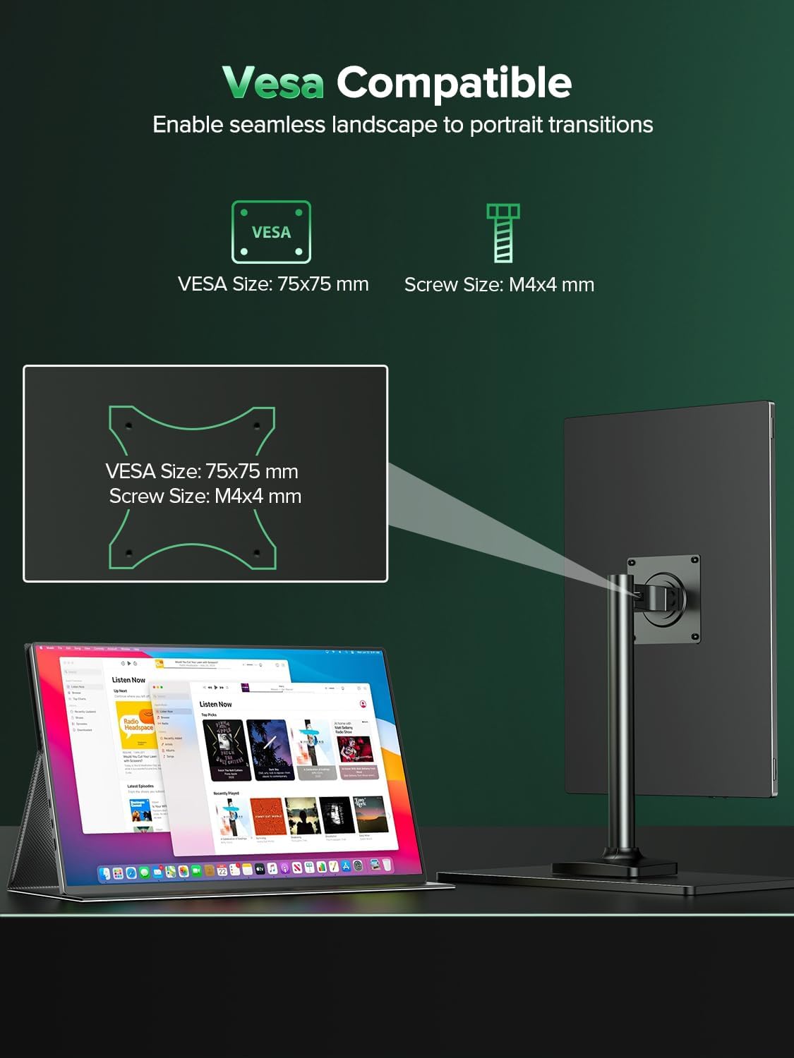 Detalle de Newsoul 4K Portable Monitor — 16" Ultra Bright, 1200 nits, 4K IPS Matte with USB-C & HDMI