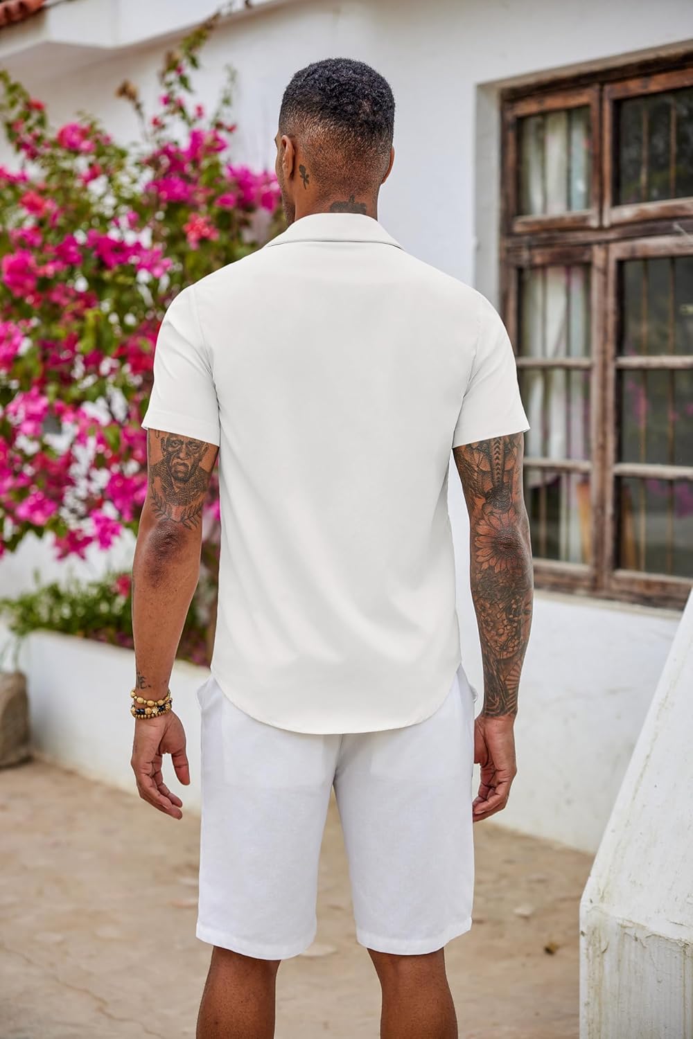 Thumbnail 2 de COOFANDY Camicia Uomo Manica Corta Elasticizzata Slim Fit – Estiva, Easy-Iron