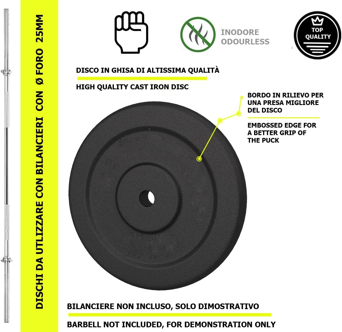 Detalle 1 de G5 HT SPORT żeliwny talerz do sztangi 10 kg, otwór 25 mm