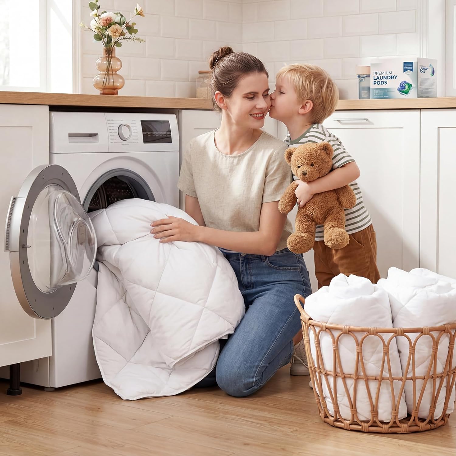 Thumbnail 2 de WAVVE Couette 2 en 1 240x260 – Ensemble été et 4 saisons en microfibre blanc