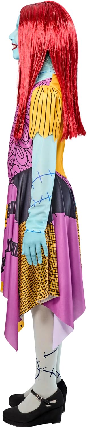 Detalle de Party City Sally Costume Dress for Kids, Printed Tights, Size Small (6/7)