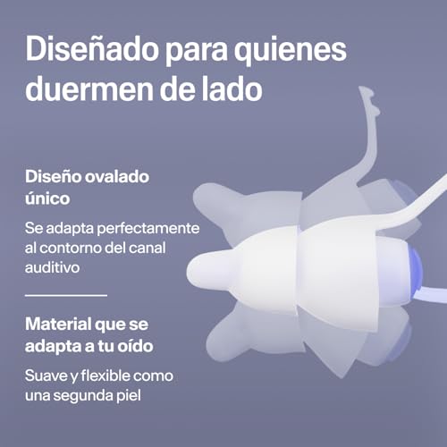 Detalle de SleepDeep Tapones de Oídos para Dormir de Alpine – 3 pares (S, M, L) para dormir de lado