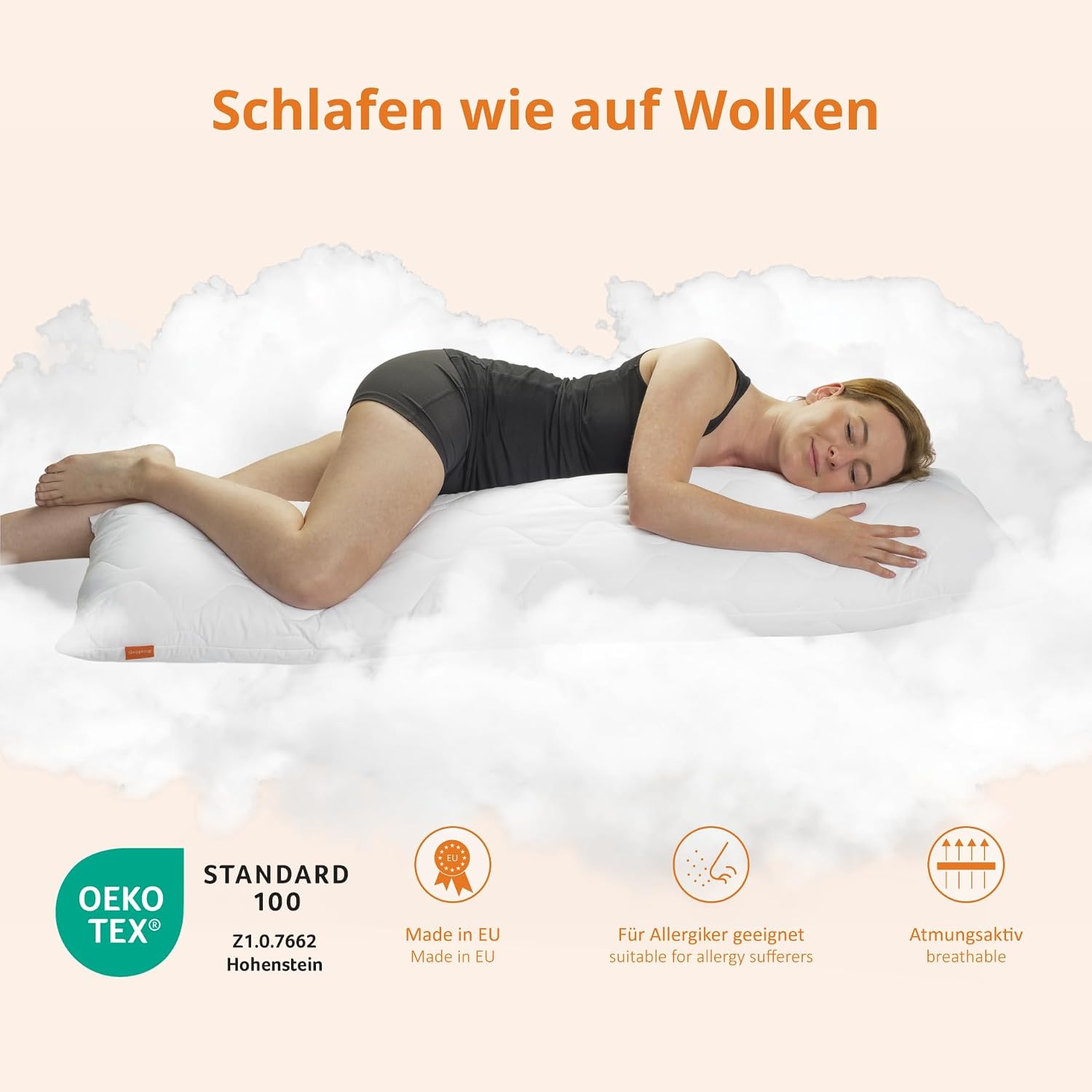Thumbnail 3 de Sleepling Seitenschläferkissen 40 x 145 cm – Body Pillow mit 100% Mikrofaserbezug und 100% Polyesterfüllung