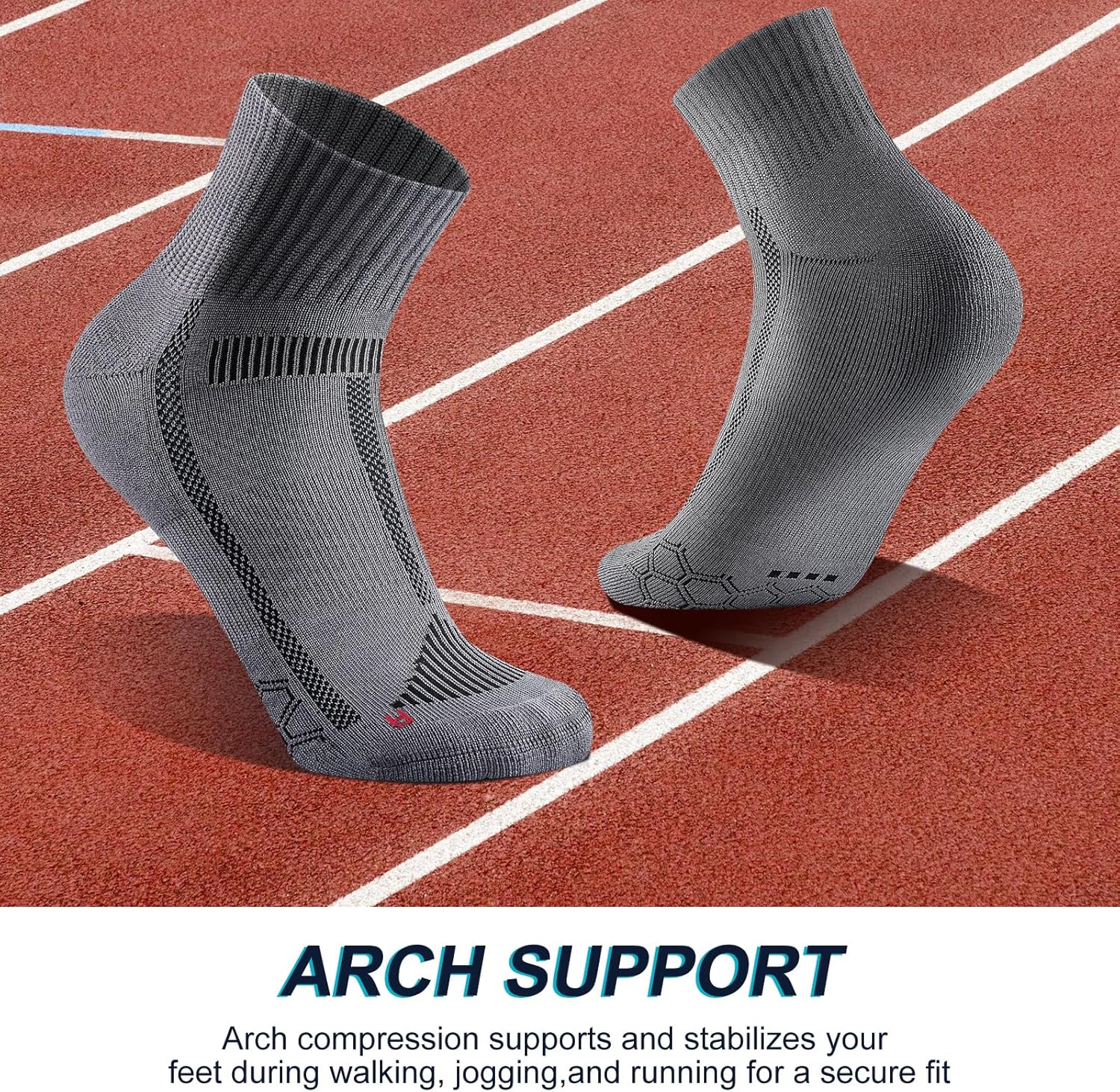Thumbnail 4 de Stoeury anti-blister cushioned quarter running socks (3 pairs) for gym, hiking and cycling