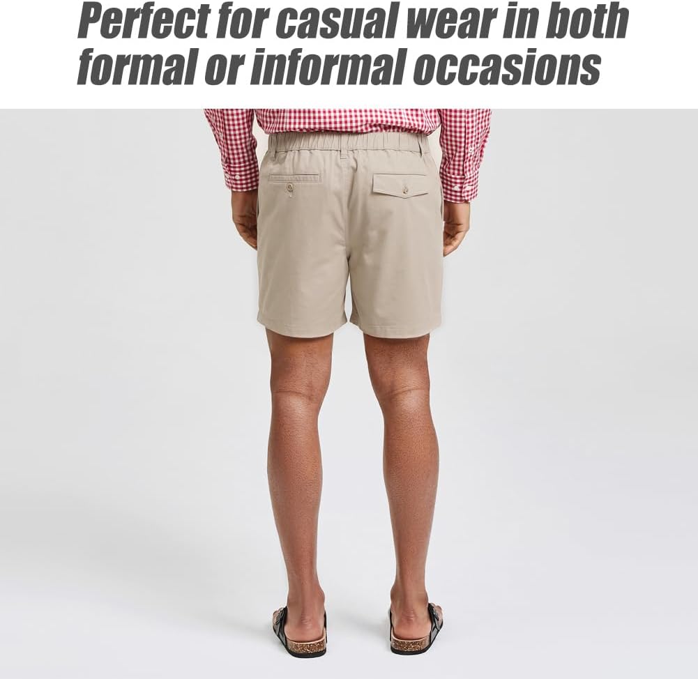 Thumbnail 3 de maamgic Men's Classic-fit 5.5" Cotton Casual Shorts with Elastic Waistband and Multi-Pocket Design