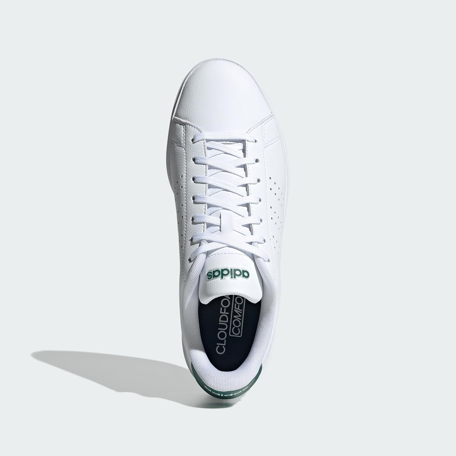 Detalle de adidas Uomo Advantage 2.0 Scarpe – Cloud White/Core Black/Green, 43 1/3 EU