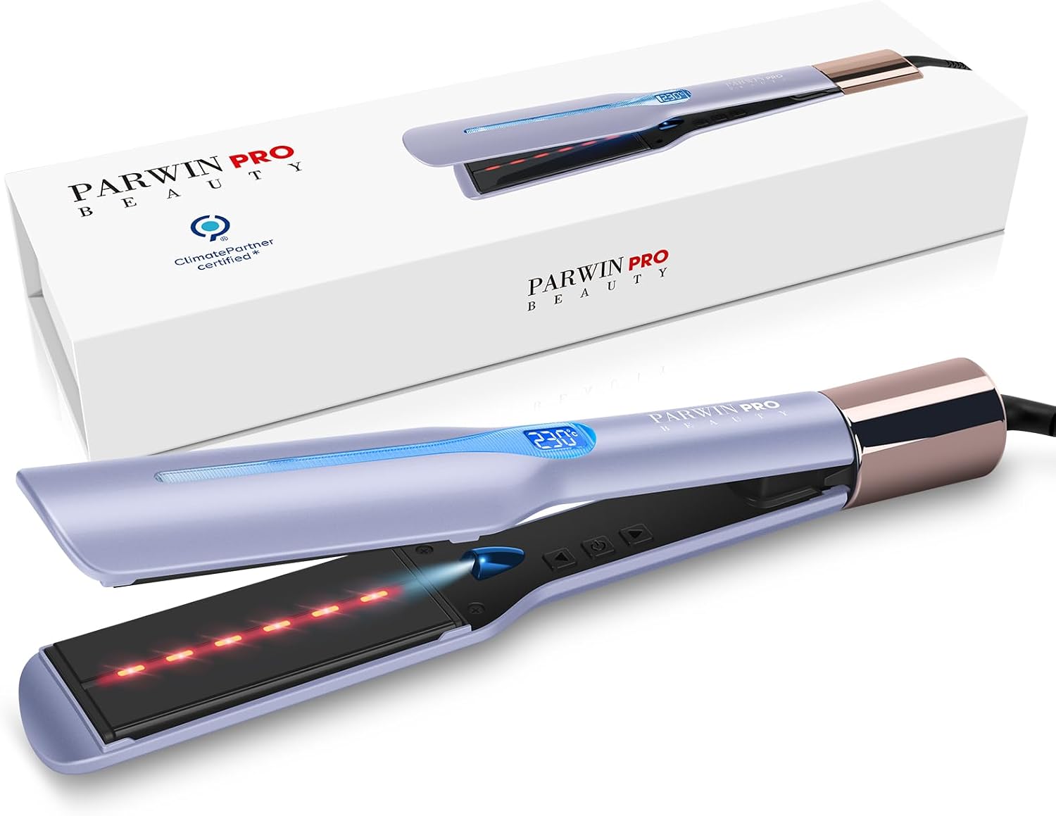 Detalle de PARWIN PRO BEAUTY Infrarot-Ionen Haarglätter – 45 mm Breite, 14 Stufen, schützende Infrared- und Ionen-Technologie