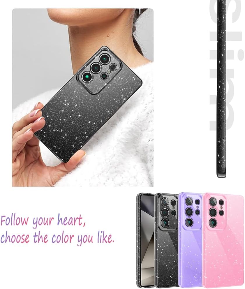 Thumbnail 3 de CaseLover Galaxy S25 Plus 5G Glitzer Hülle Schwarz