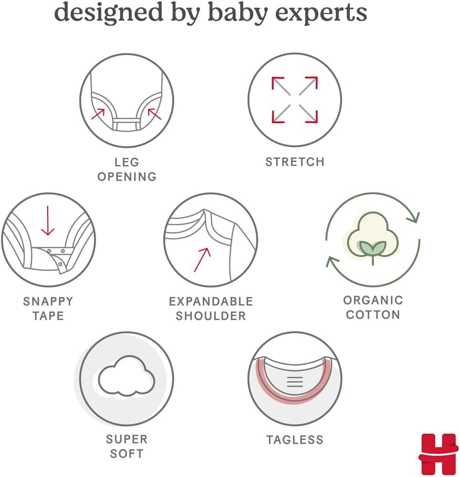 Thumbnail 3 de Pack de 6 bodies unisex HUGGIES Little Hugs en coton bio