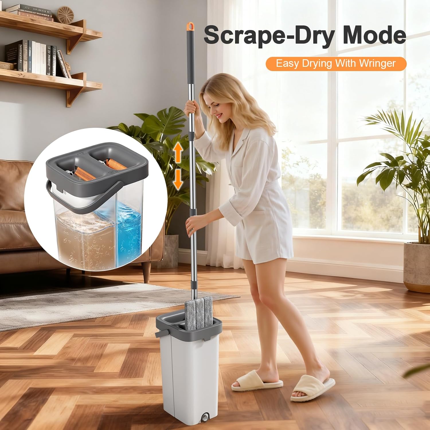Thumbnail 4 de MUEE Flat Mop and Bucket Set with 3 Refills 🧹