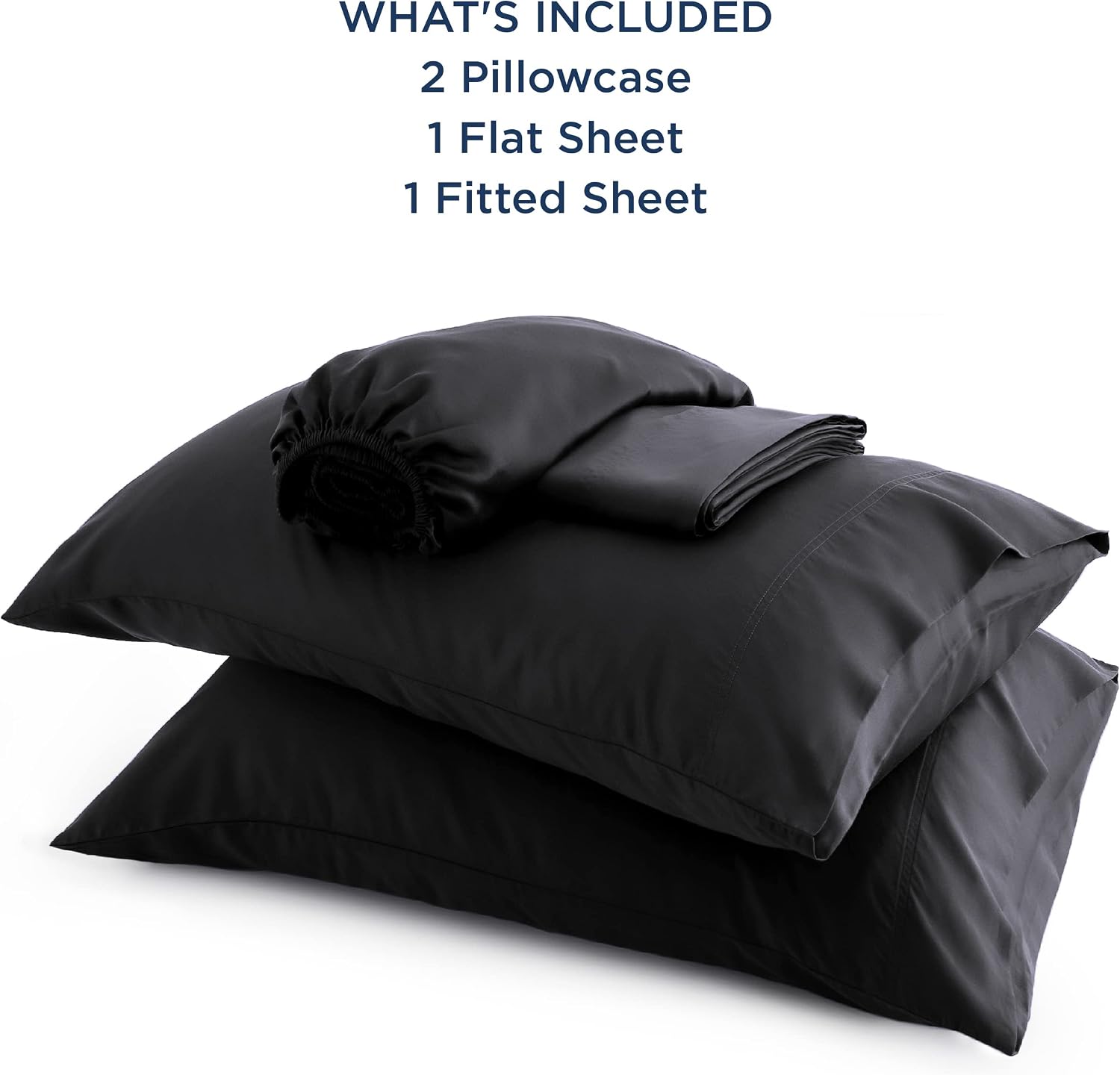 Thumbnail 4 de Bedsure Queen Bamboo Rayon Sheet Set, 4-Piece, Black, 16-Inch Deep Pocket