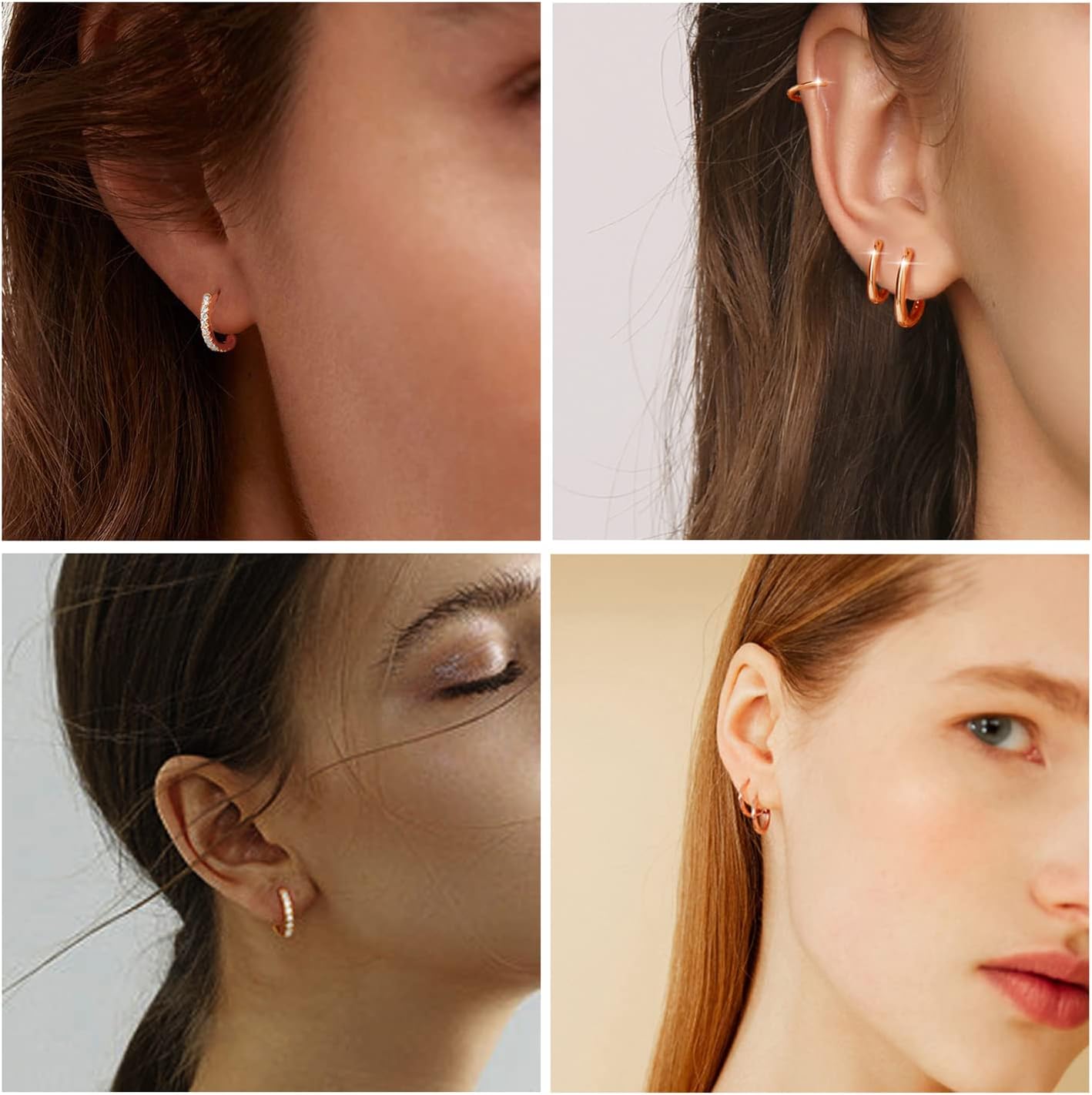 Thumbnail 5 de Deyanse Creolen aus Silber 925 – 2 Paar Set mit Zirkonia (12 mm), Unisex