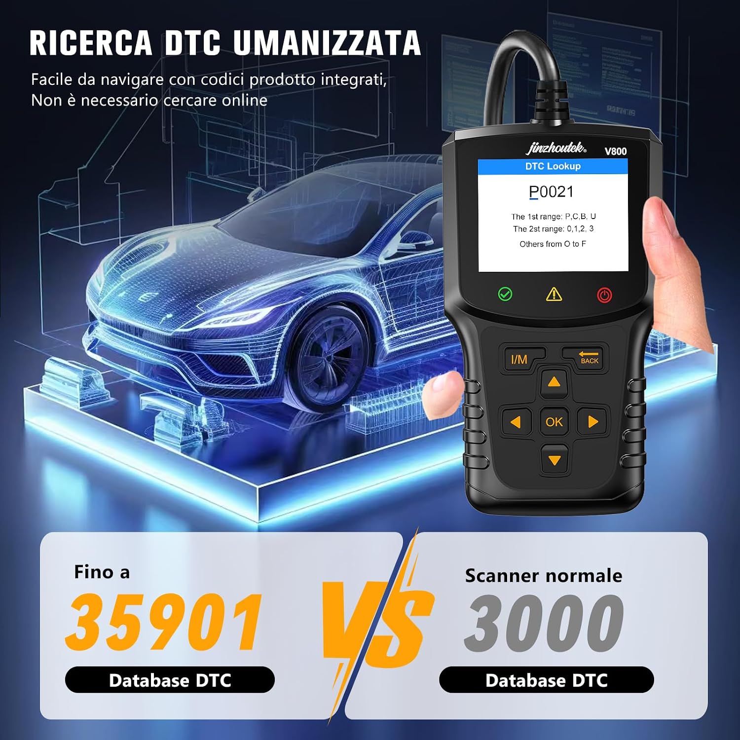 Detalle 2 de OBD2 Auto Diagnosi Scanner diagnostico OBD2 per auto