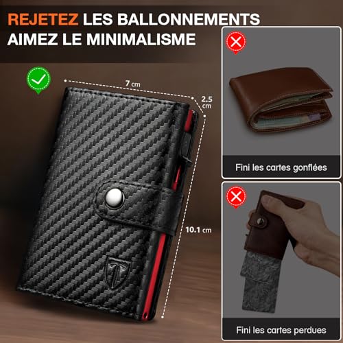 Detalle de TENBST portefeuille homme en cuir synthétique